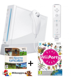 Wii console wit + Wii party