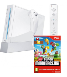 Wii console wit + New super mario bros