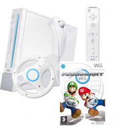 Wii console wit + Mario kart