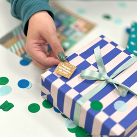 Stickervel blauw/groen