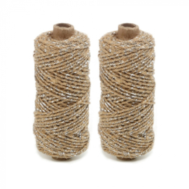 Touw twist natural/silver 