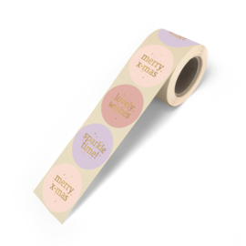 Kerst stickers pastel 