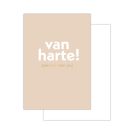 Mini kaartje, van harte