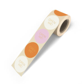 Sticker oranje/wit/roze