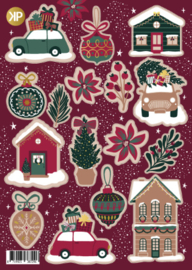 Kerst stickervel