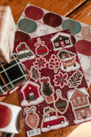 Kerst stickervel