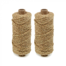 Touw twist naturel/goud 