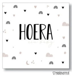 Dubbele kaart Hoera een baby