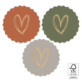 Stickers Multi Heart Gold Nature