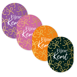 Kerst stickers met strik