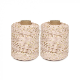 Touw twist roze/goud