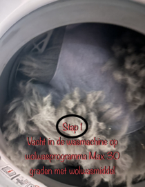 Hoe een gekleurde schapenvacht te wassen ?