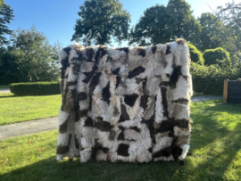 Plaid patchwork van schapenvacht