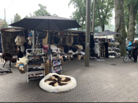 Ons eerste grote markt Zuidlaardermarkt, klein begonnen en inmiddels een verkoopwagen met mooie vachten.