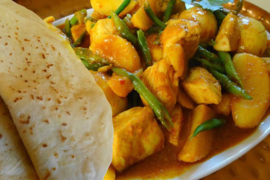 Roti kip masala met kousenband