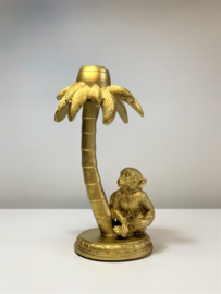 HV Candle Holder Monkey Palm - GOUD