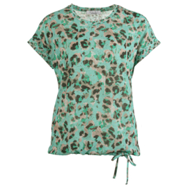 T-shirt linnen look - ZEEGROEN