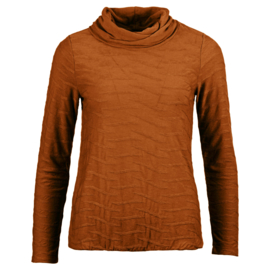 Blouson Enjoy jaquard col - COGNAC