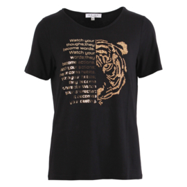 T-shirt tijger - ZWART