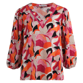 Blouse print - FUCHSIA