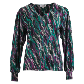 Top print Enjoy - GROEN