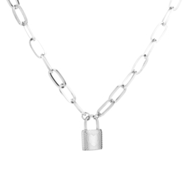 Ketting slotje - ZILVER