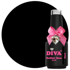 Diva Gellak Rubber Basecoat Black 15 ml