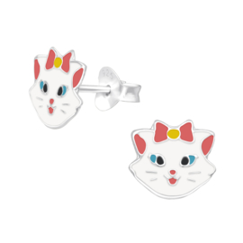 Kat look-a-like Marie uit De Aristokatten | 925 Sterling Zilver | Kinderoorbellen