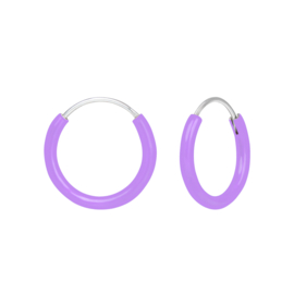 Light Purple creolen 12mm | 925 Sterling Zilver | Kinderoorbellen