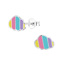 Wolk gestreept | 925 Sterling Zilver | Kinderoorbellen