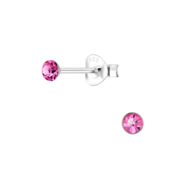 Knopje Rose 3mm | 925 Sterling Zilver | Kinderoorbellen