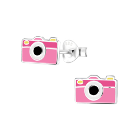 Fotocamera roze | 925 Sterling Zilver | Kinderoorbellen