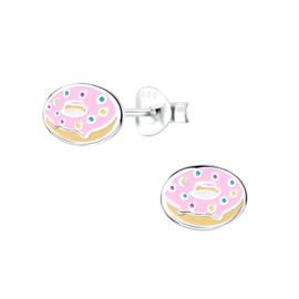 Donut roze | 925 Sterling Zilver | Kinderoorbellen