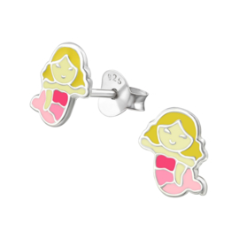 Zeemeermin roze | 925 Sterling Zilver | Kinderoorbellen