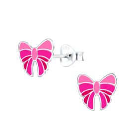 Strik roze | 925 Sterling Zilver | Kinderoorbellen