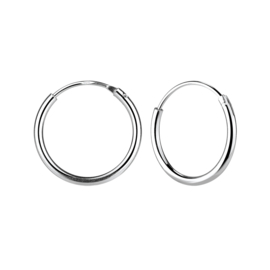 Zilveren creolen 14mm | 925 Sterling Zilver | Kinderoorbellen