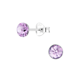 Knopje Light Amethyst 5mm | 925 Sterling Zilver | Kinderoorbellen