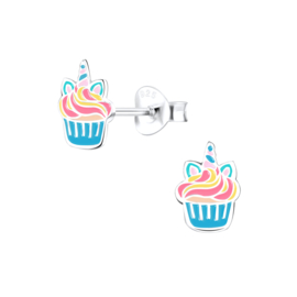 Cupcake unicorn | 925 Sterling Zilver | Kinderoorbellen