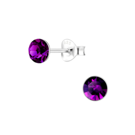 Knopje Amethyst 5mm | 925 Sterling Zilver | Kinderoorbellen