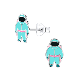 Astronaut mint | 925 Sterling Zilver | Kinderoorbellen