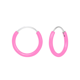 Light Pink creolen 12mm | 925 Sterling Zilver | Kinderoorbellen