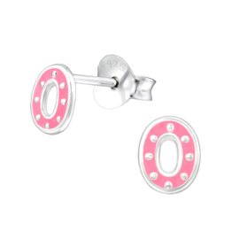 Ovaal roze | 925 Sterling Zilver | Kinderoorbellen