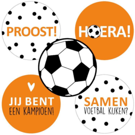 Stickers | WK voetbal | rond 40mm |  5 stickers