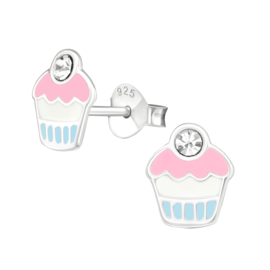 Cupcake pastel | 925 Sterling Zilver | Kinderoorbellen