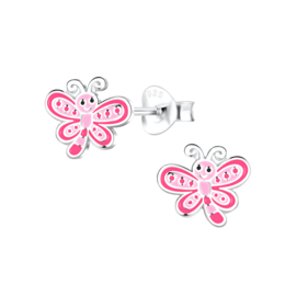 Libelle roze | 925 Sterling Zilver | Kinderoorbellen