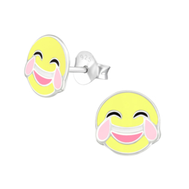 Smiley tranen van vreugde | 925 Sterling Zilver | Kinderoorbellen