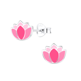 Lotus bloem roze | 925 Sterling Zilver | Kinderoorbellen