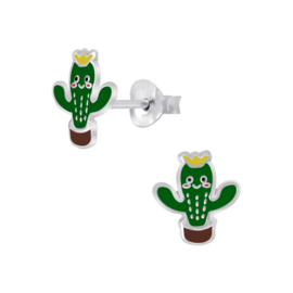 Cactus kroon | 925 Sterling Zilver | Kinderoorbellen