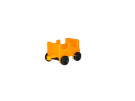 trein wagon oranje zwarte wielen
