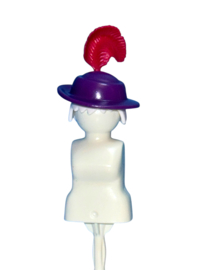 hoed paars / roze veer 30063290